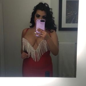 Extravagant red dress